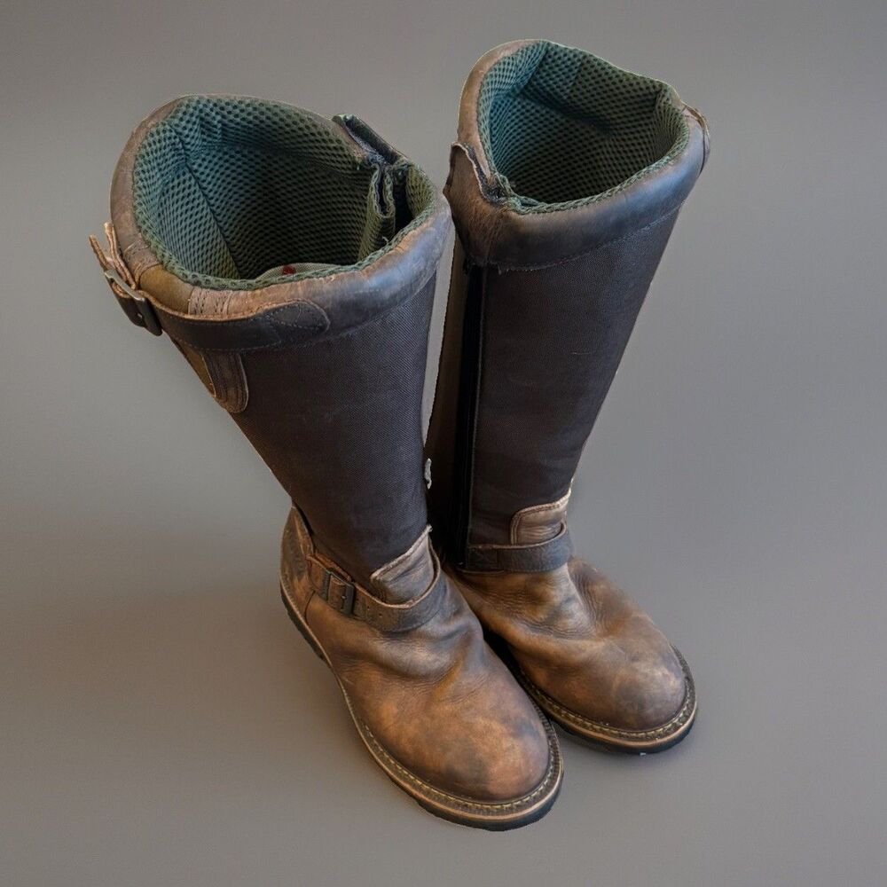 Rocky Great Falls 16" Waterproof Snake Boots Men's Size 8 W Brown RKS0374